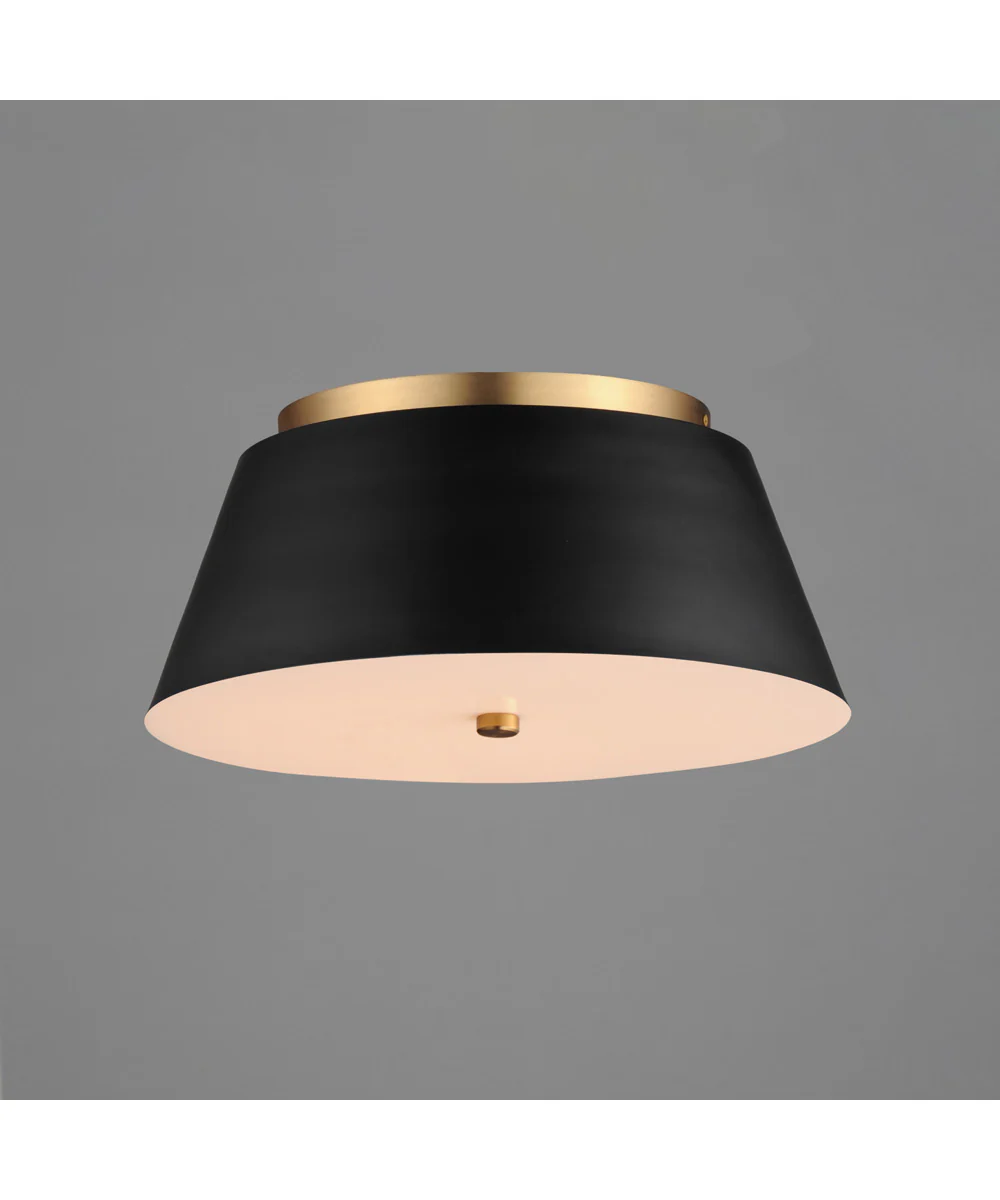 Miles 16 inch LED Flush Mount Black / Natural Aged Brass - Image 5