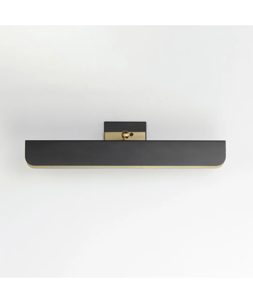 Miles 24 inch Articulating LED Wall Sconce Black / Natural Aged Brass - Image 2