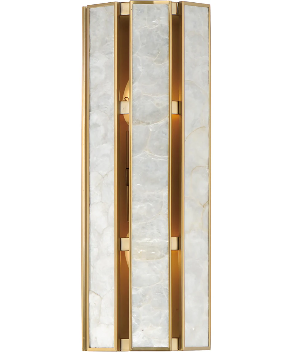 Miramar 2-Light Wall Sconce Capiz / Natural Aged Brass