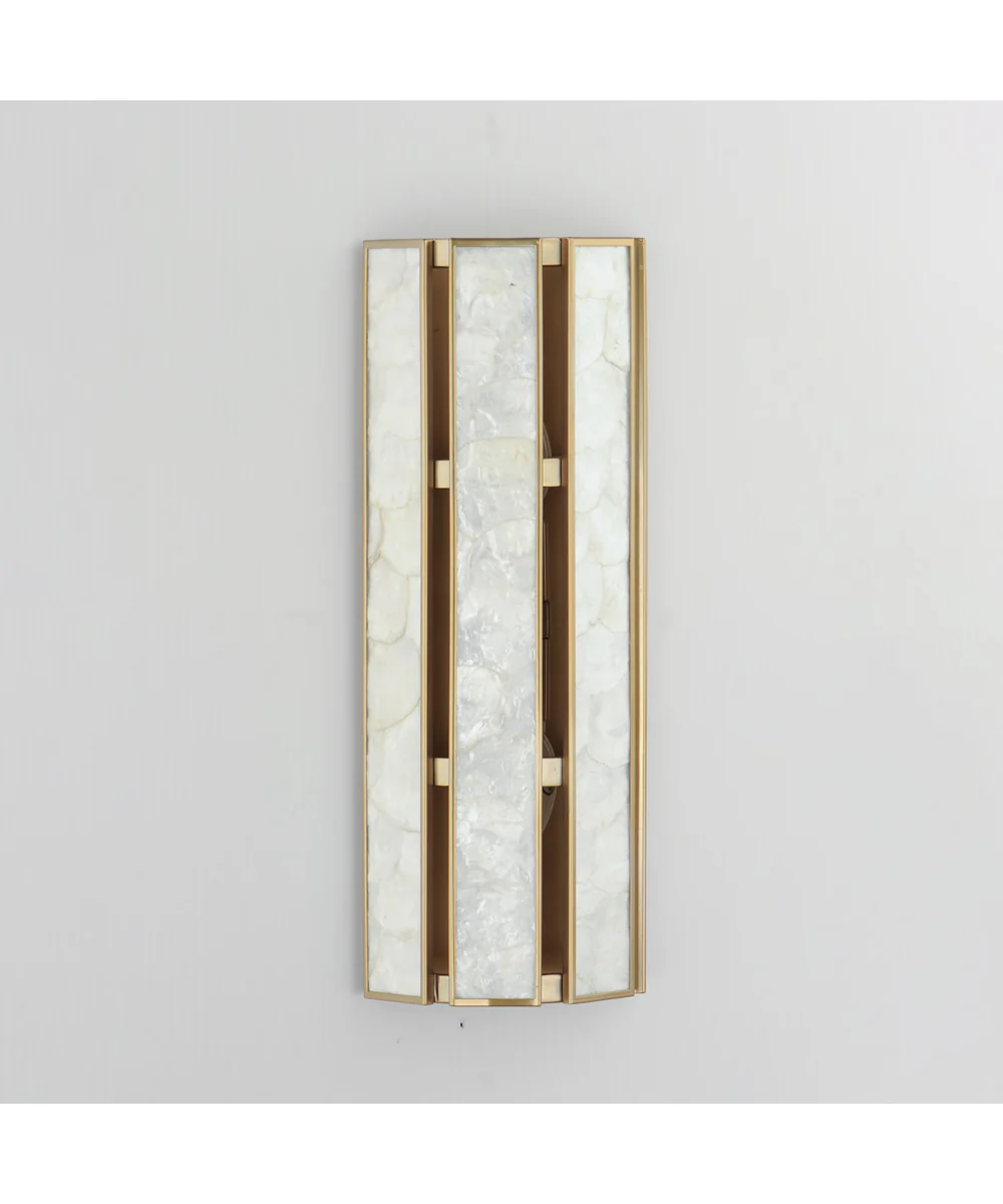 Miramar 2-Light Wall Sconce Capiz / Natural Aged Brass - Image 2
