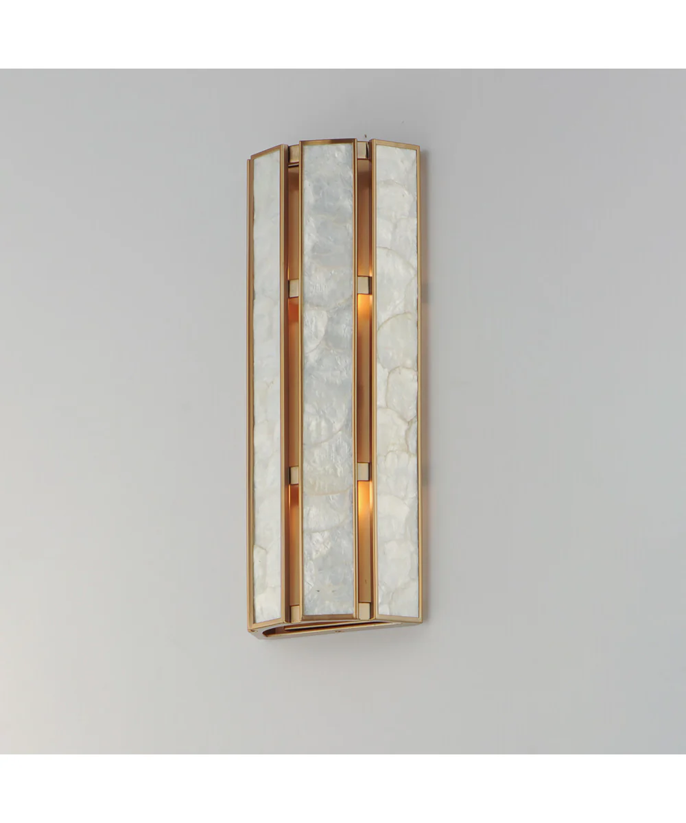 Miramar 2-Light Wall Sconce Capiz / Natural Aged Brass - Image 4