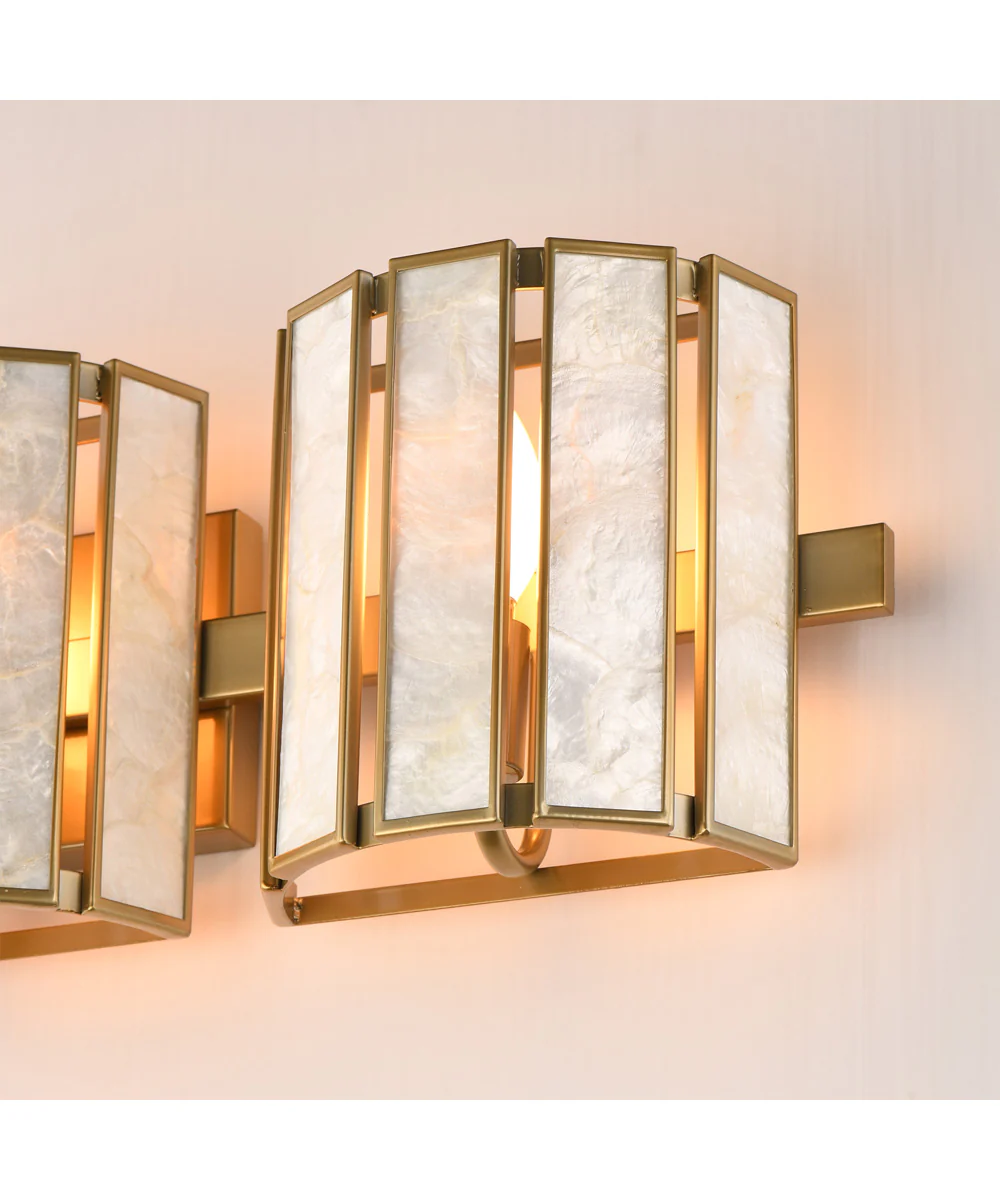 Miramar 3-Light Wall Sconce Capiz / Natural Aged Brass - Image 6
