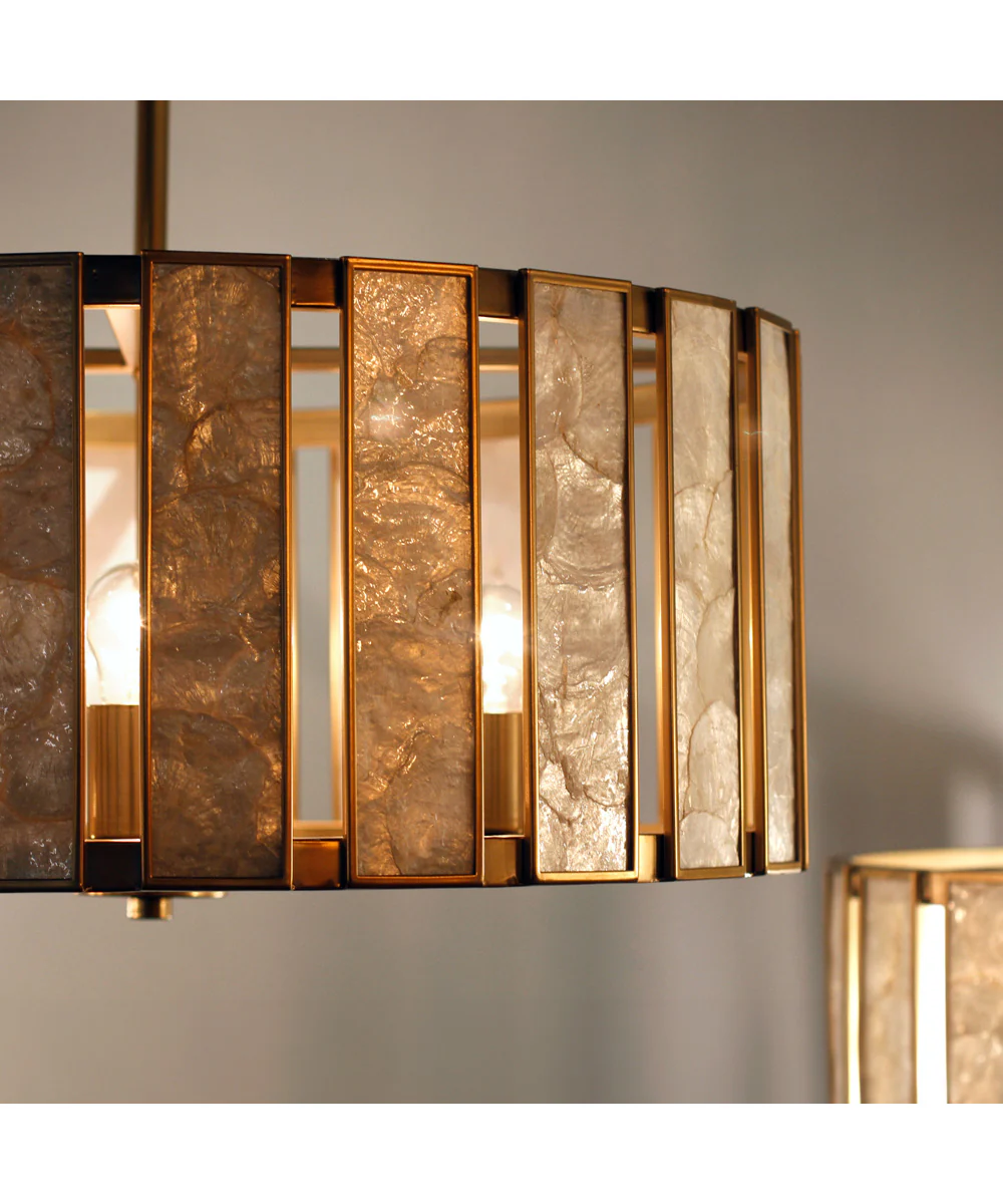 Miramar 4-Light Pendant Capiz / Natural Aged Brass - Image 7