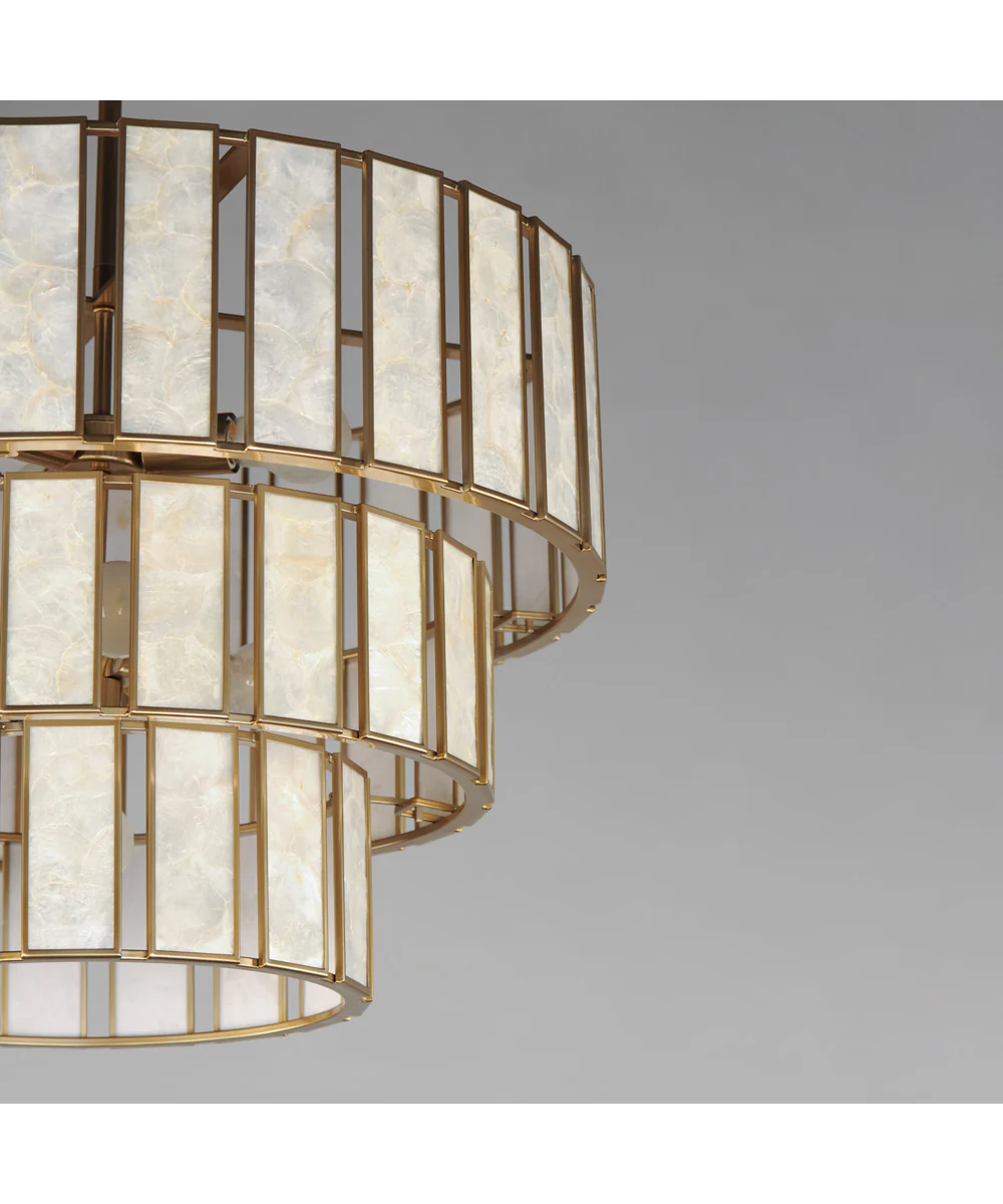 Miramar 7-Light Chandelier Capiz / Natural Aged Brass - Image 5