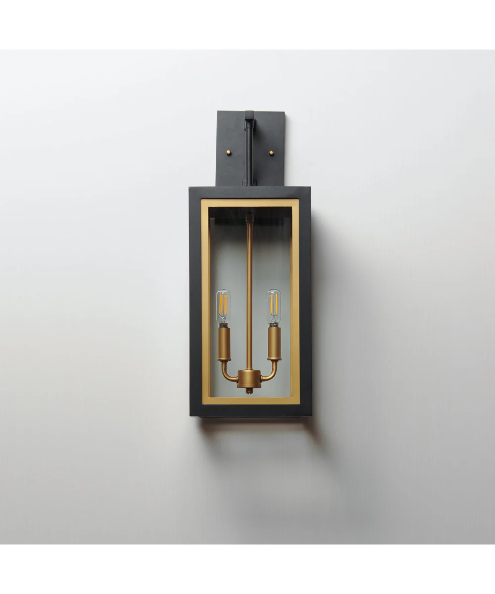 Neoclass 2-Light Outdoor Sconce Black / Gold - Image 2