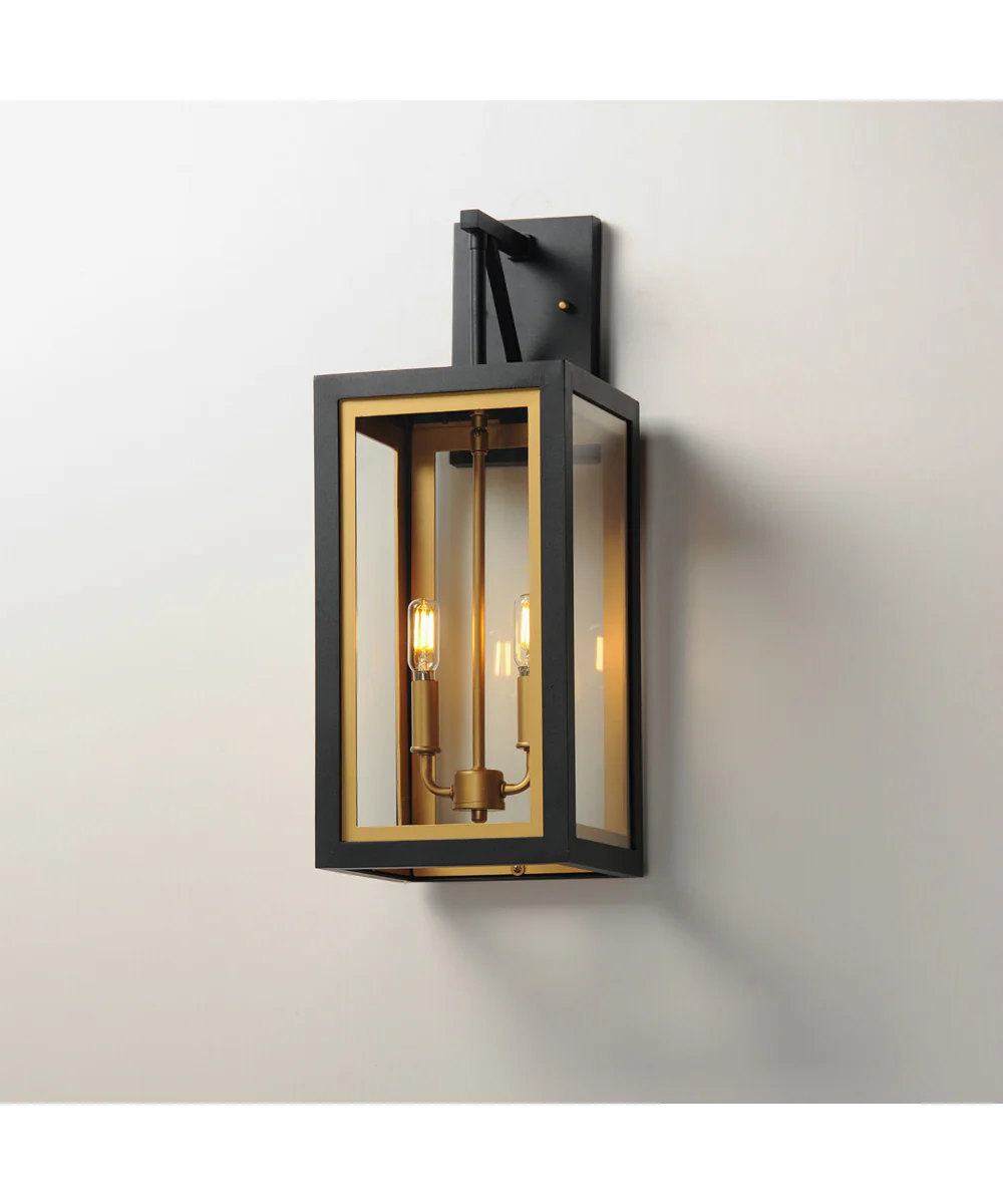 Neoclass 2-Light Outdoor Sconce Black / Gold - Image 5