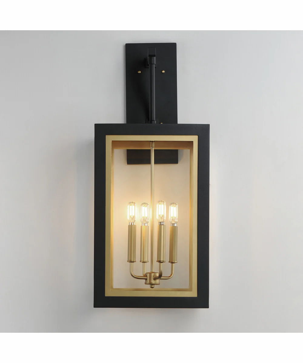 Neoclass 4-Light Outdoor Wall Sconce Black / Gold - Image 3
