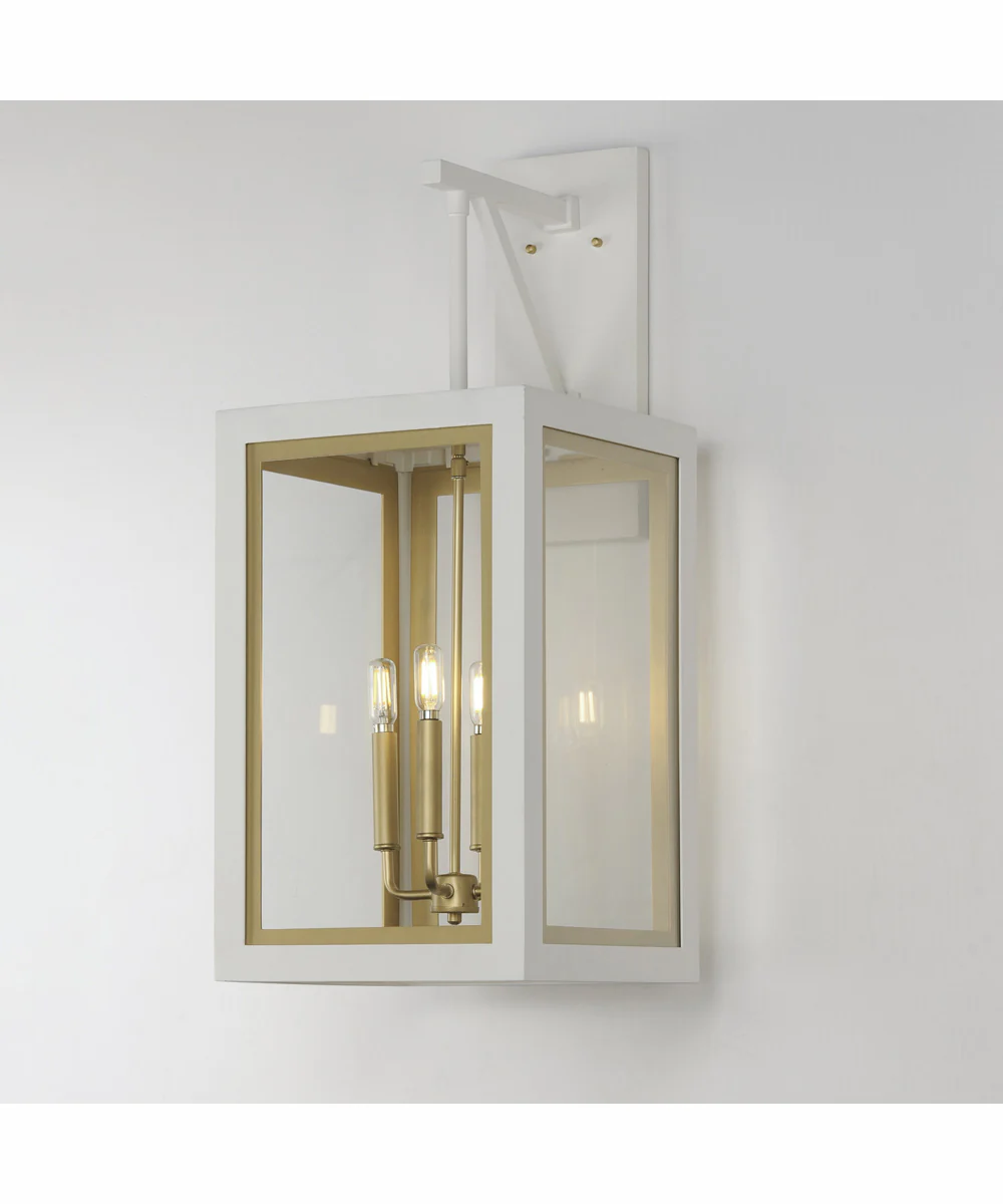 Neoclass 4-Light Outdoor Wall Sconce White/Gold - Image 4