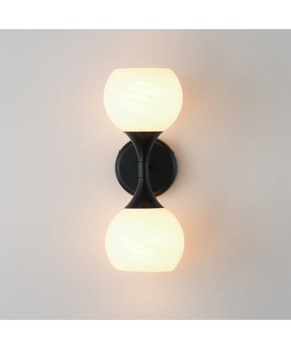 Neve 2-Light Wall Sconce Black - Image 3