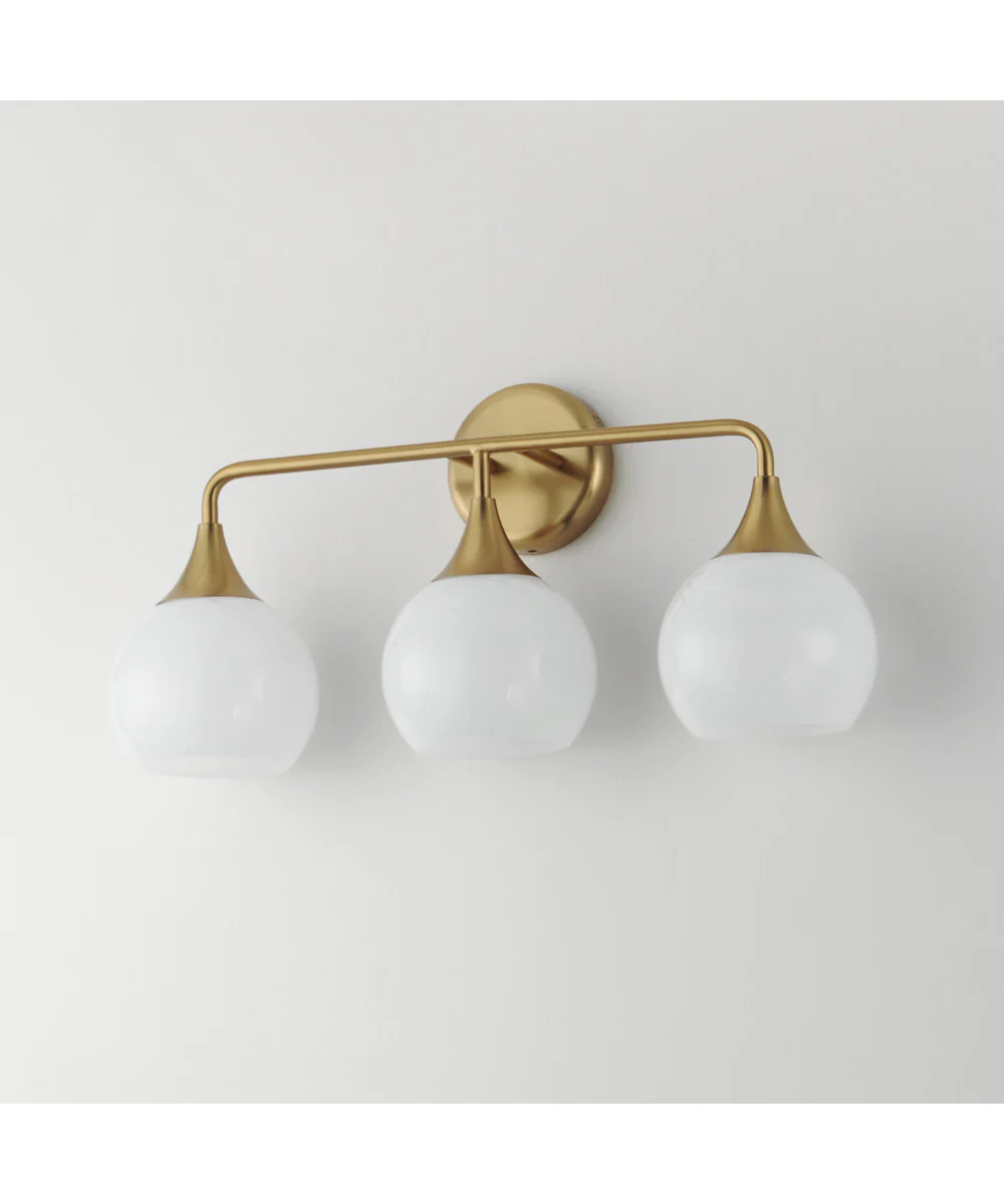 Neve 3-Light Bath Vanity Natural Aged Brass - Image 4