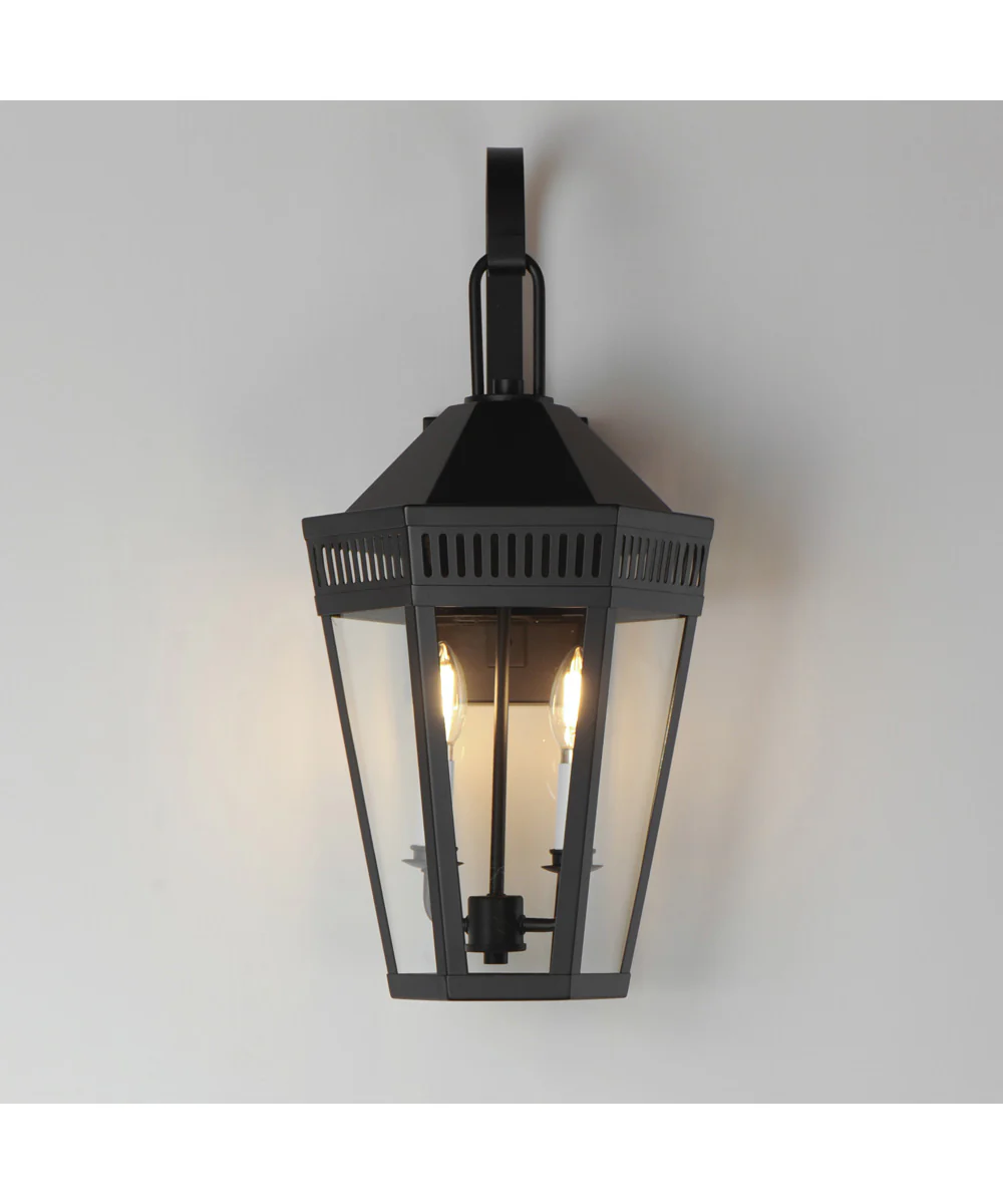 Oxford Outdoor 2-Light Wall Sconce Black - Image 3