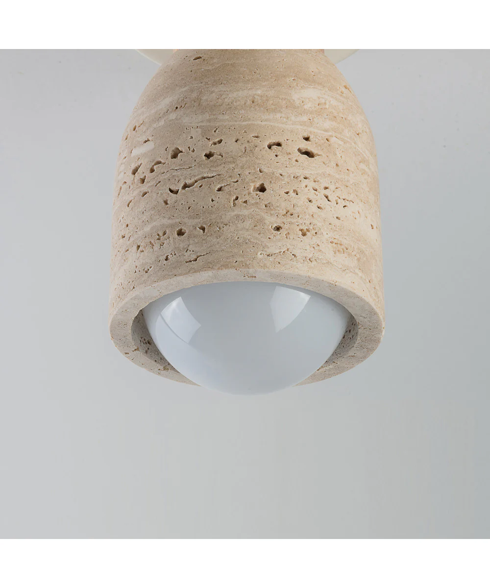 Pompeii 1-Light Flush Mount Travertine / Oyster - Image 5