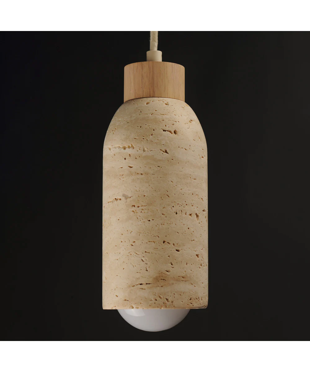 Pompeii Single Pendant Travertine / Oyster - Image 4