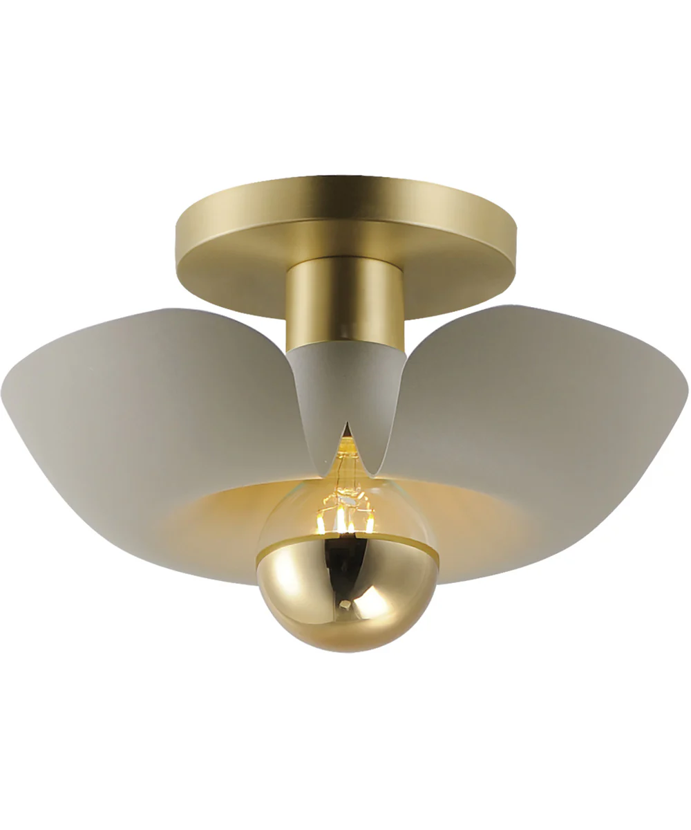 Poppy 12 inch Flush Mount Silver Gold / Satin Brass