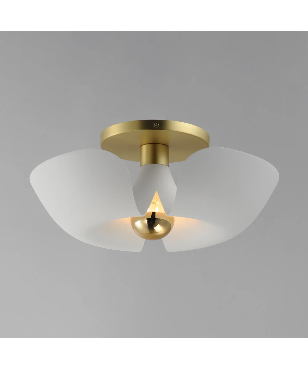 Poppy 18 inch Flush Mount White/Satin Brass - Image 5