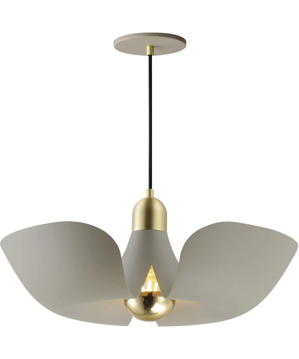 Poppy 18 inch Pendant Silver Gold / Satin Brass