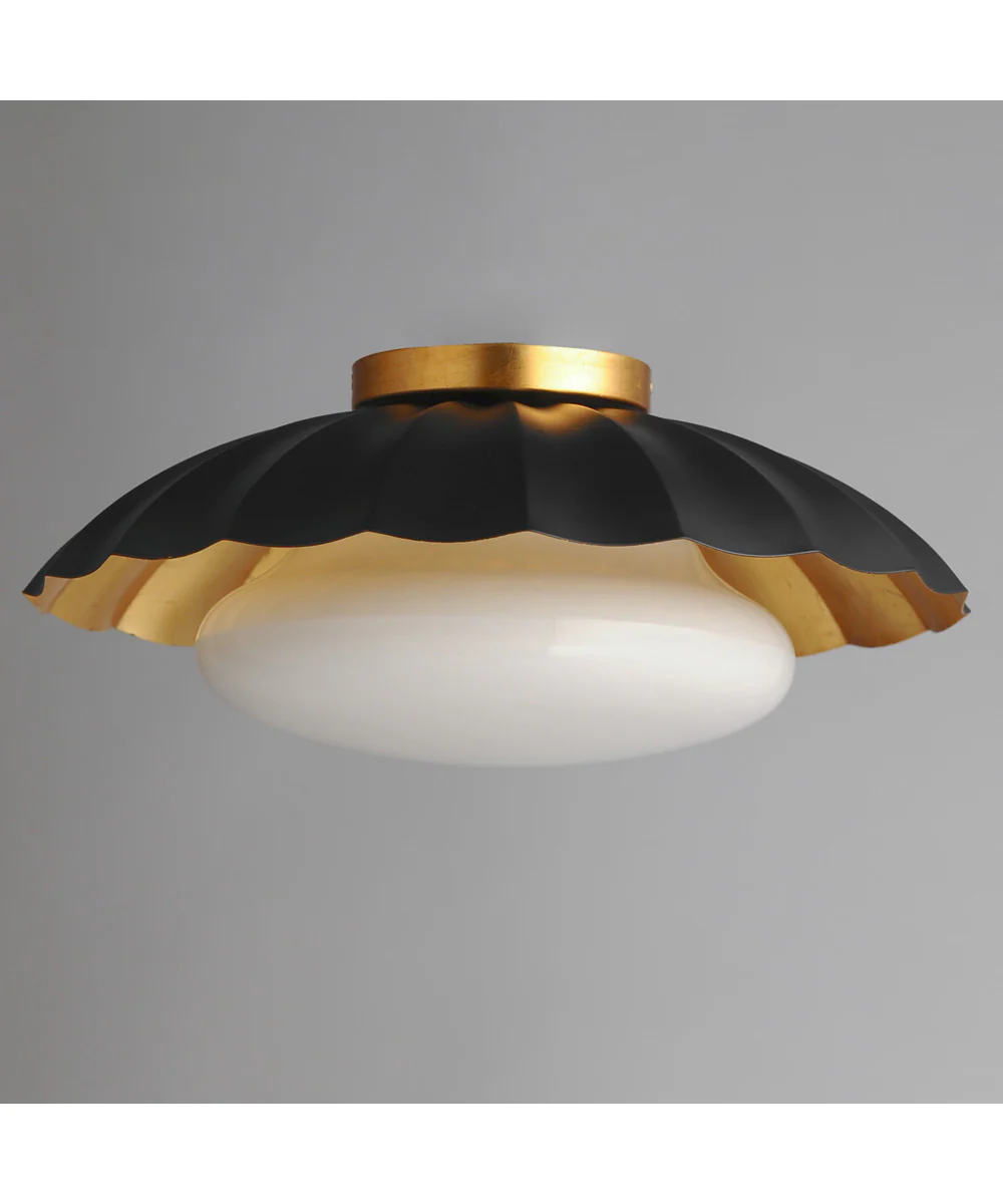 Primrose 1-Light Flush Mount Black / Gold Leaf - Image 2