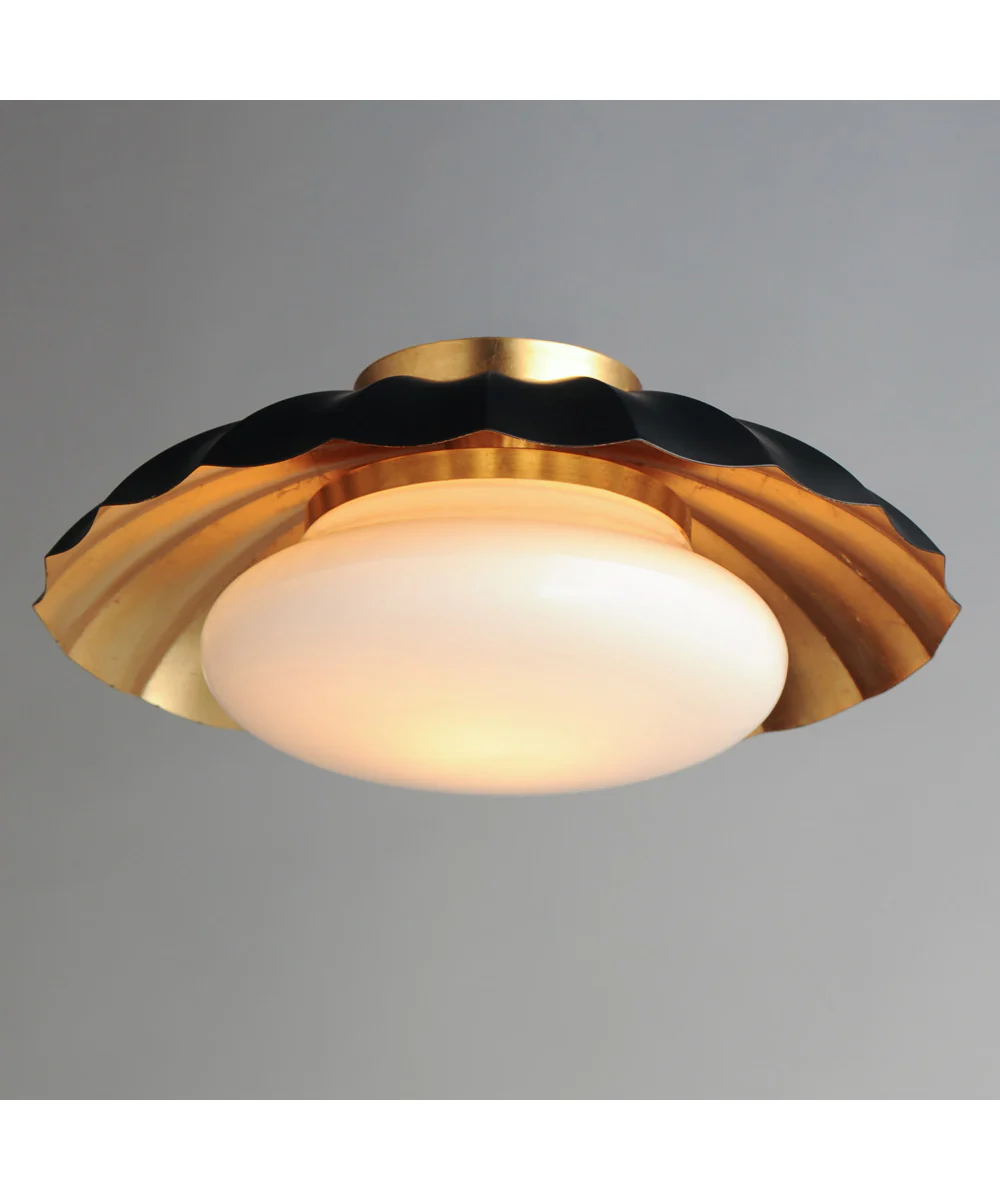 Primrose 1-Light Flush Mount Black / Gold Leaf - Image 3