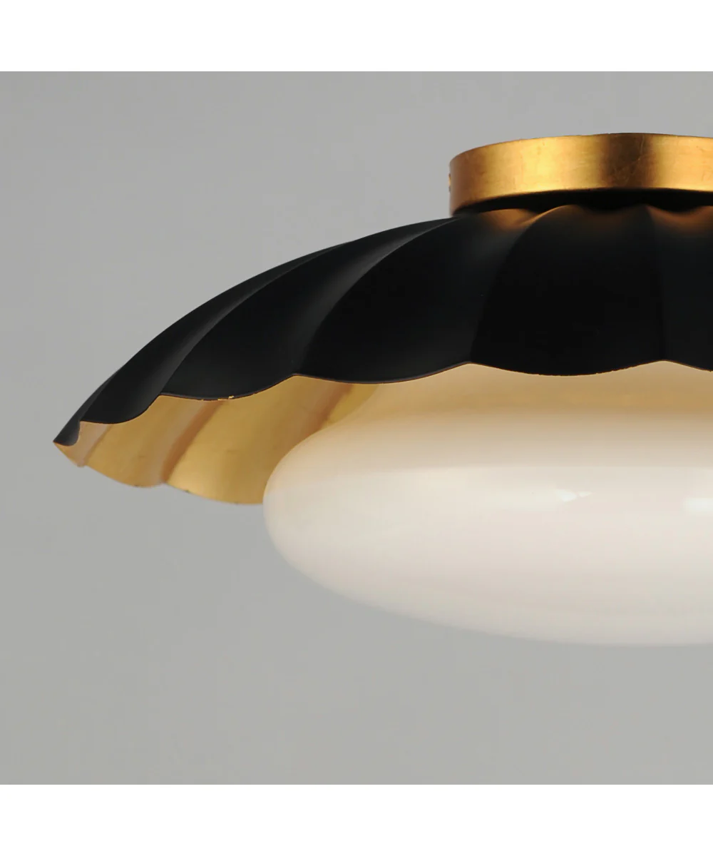 Primrose 1-Light Flush Mount Black / Gold Leaf - Image 4