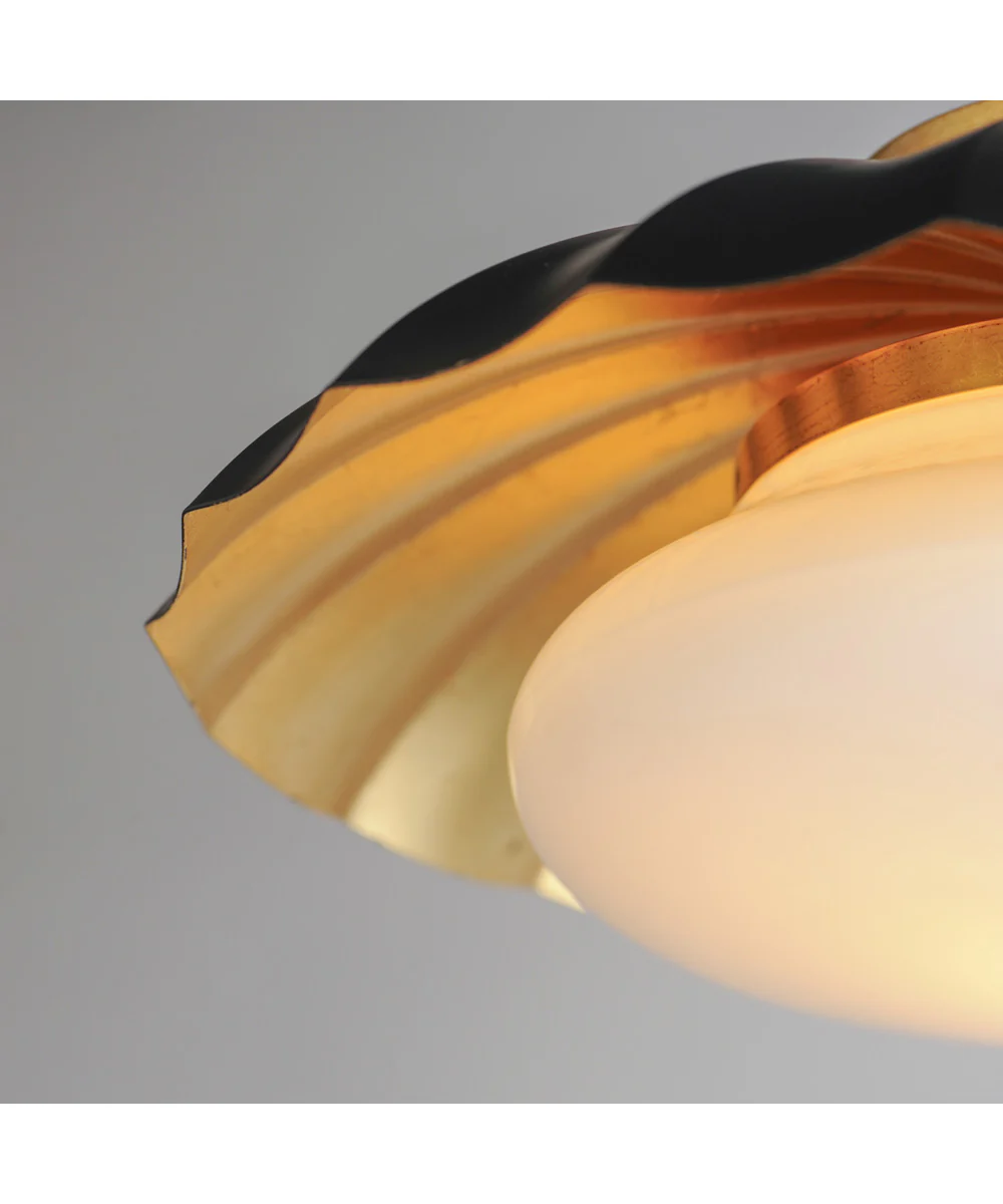 Primrose 1-Light Flush Mount Black / Gold Leaf - Image 5