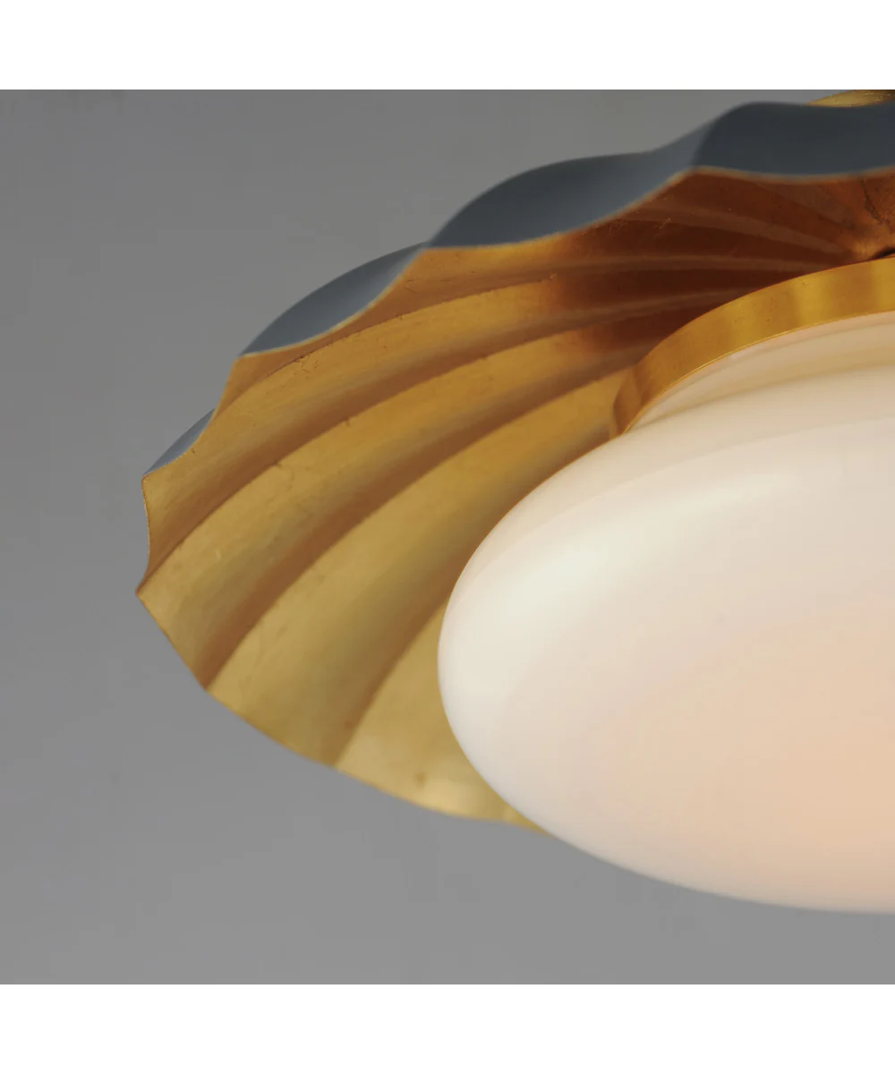 Primrose 1-Light Flush Mount Dark Grey / Gold Leaf - Image 5