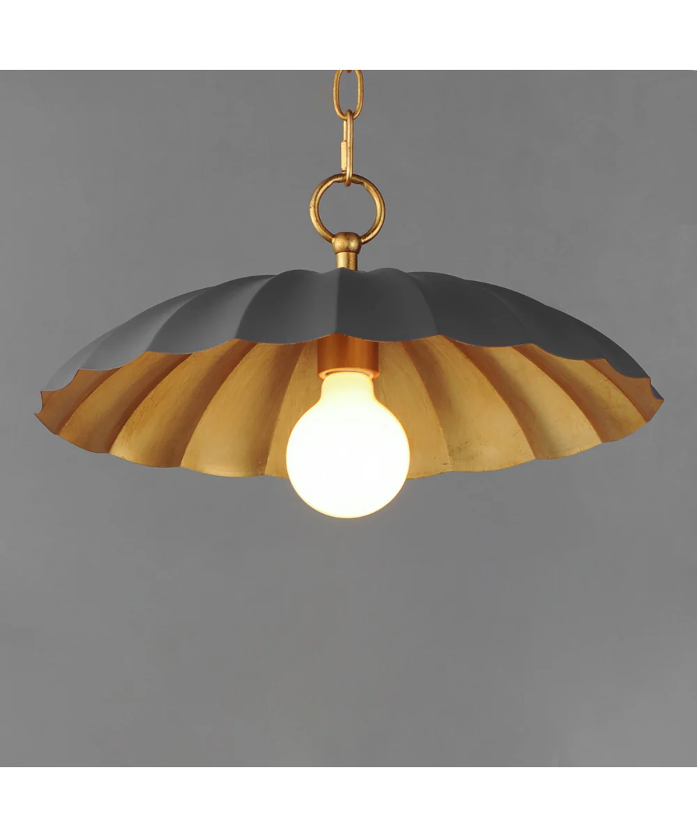 Primrose 1-Light Pendant Dark Grey / Gold Leaf - Image 4