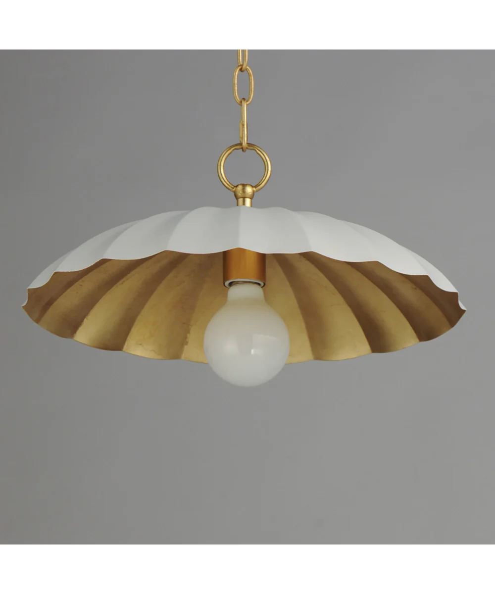 Primrose 1-Light Pendant Matte White / Gold Leaf - Image 4