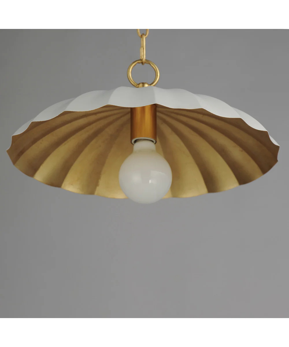 Primrose 1-Light Pendant Matte White / Gold Leaf - Image 5
