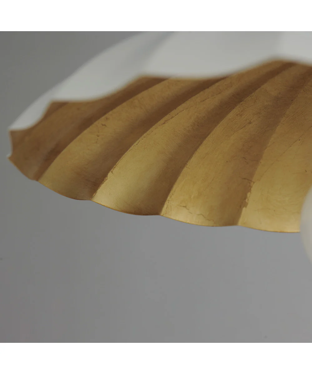Primrose 1-Light Pendant Matte White / Gold Leaf - Image 6