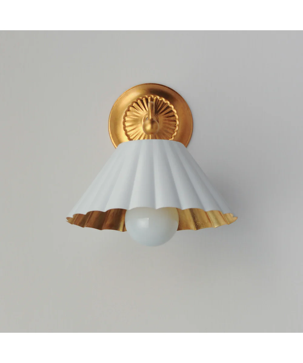 Primrose 1-Light Wall Sconce Matte White / Gold Leaf - Image 2