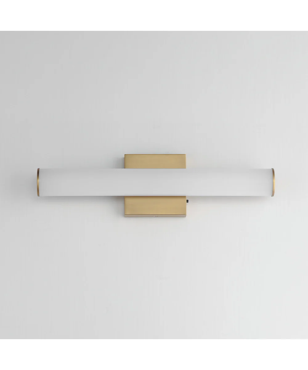 Rail 18 inch LED Bath Vanity 5CCT Natural Aged Brass - Image 2