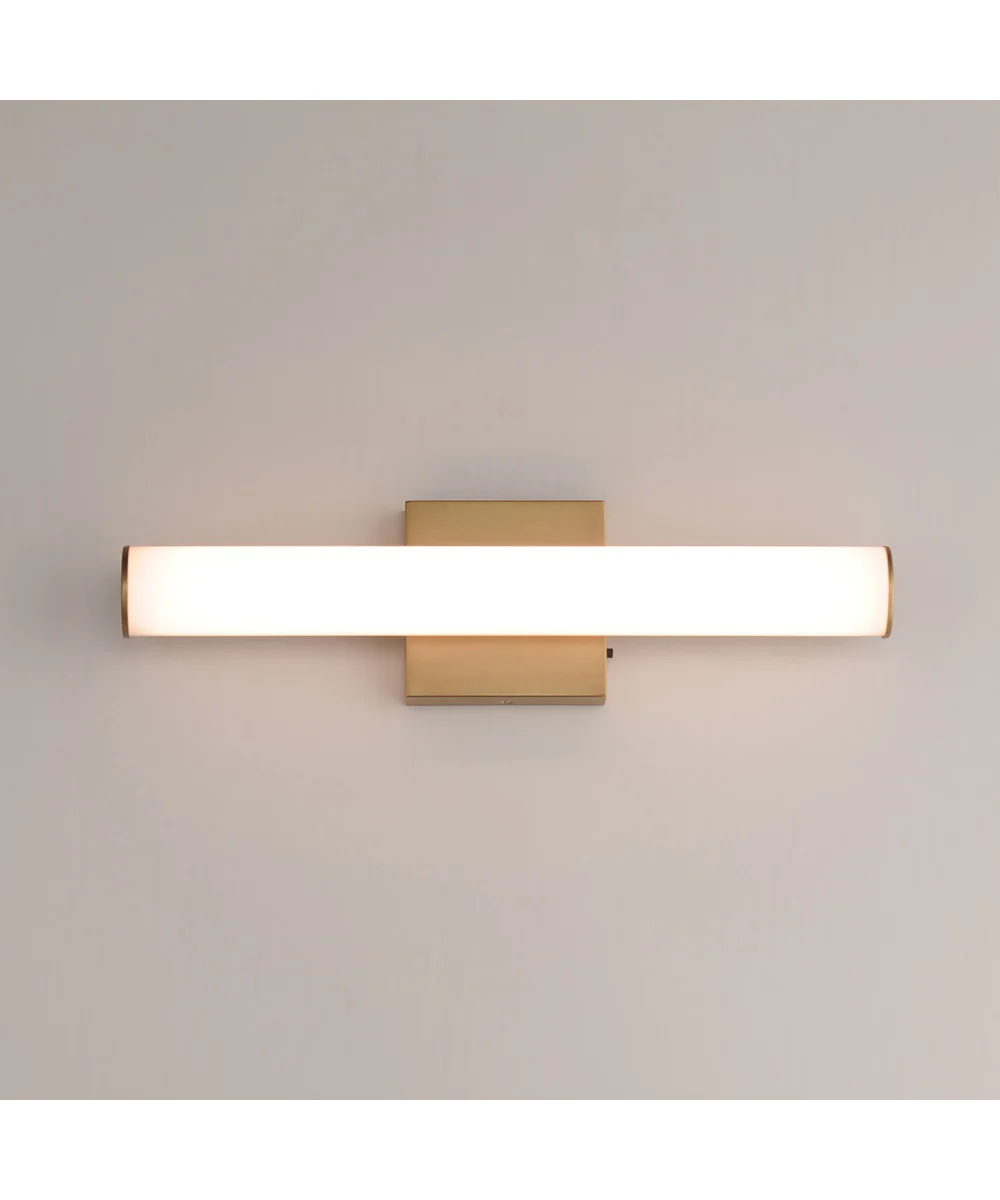 Rail 18 inch LED Bath Vanity 5CCT Natural Aged Brass - Image 3