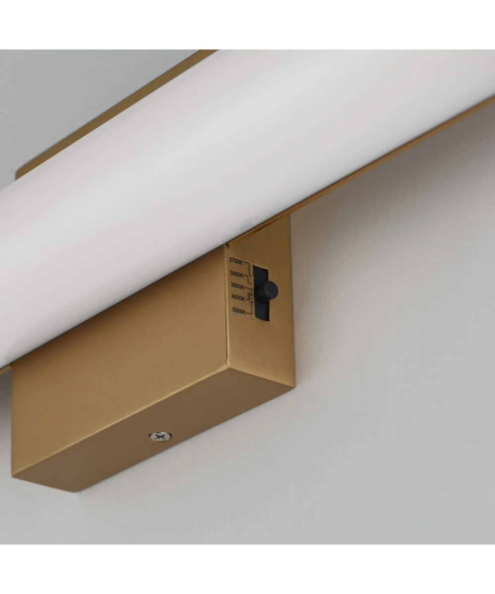 Rail 18 inch LED Bath Vanity 5CCT Natural Aged Brass - Image 5