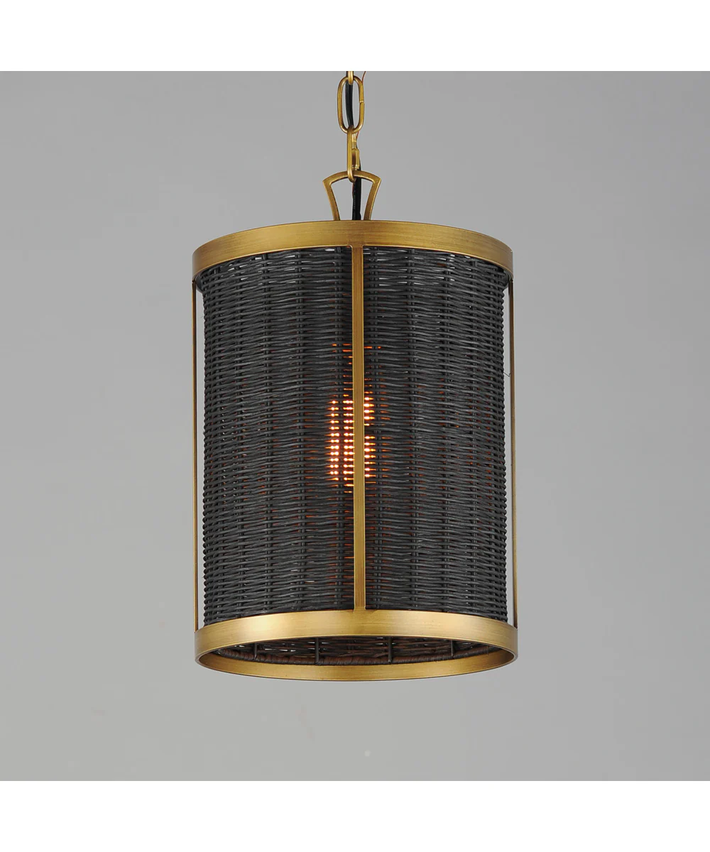 Rattan 1-Light Pendant Natural Aged Brass - Image 4