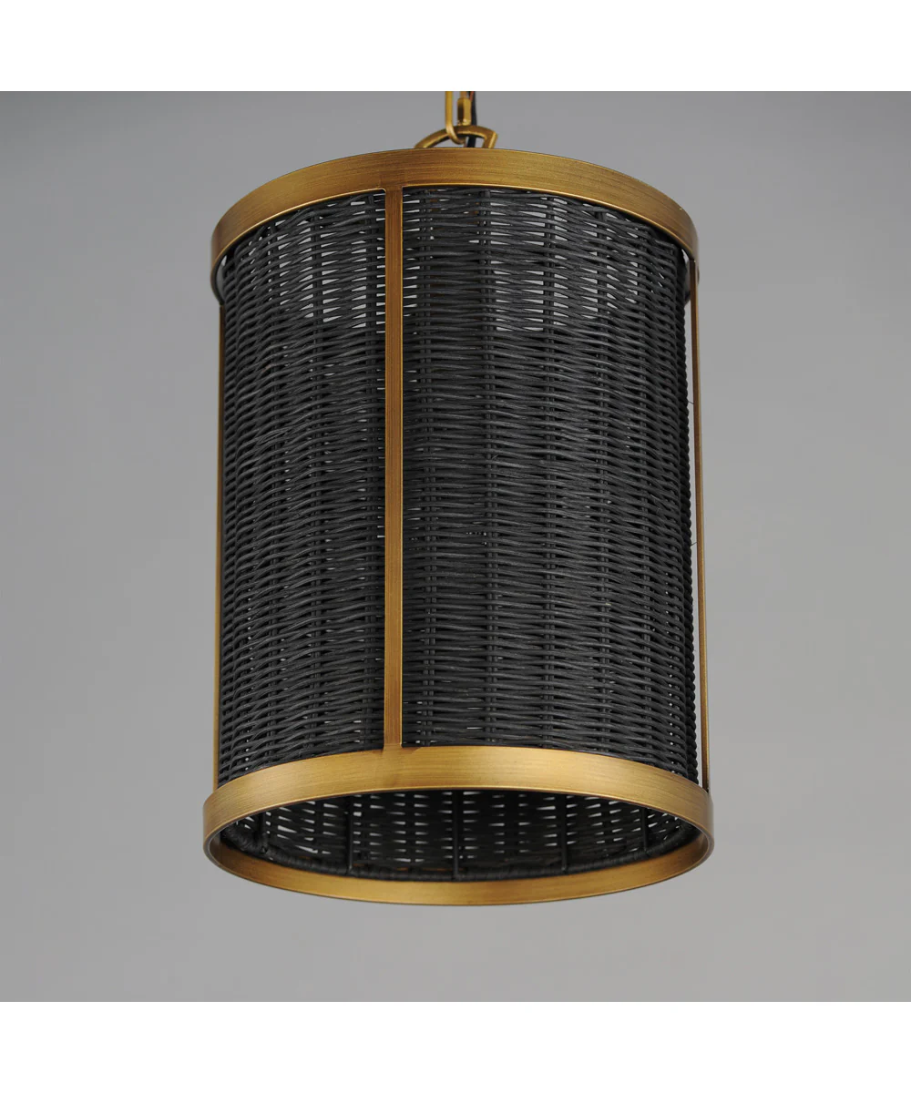 Rattan 1-Light Pendant Natural Aged Brass - Image 5