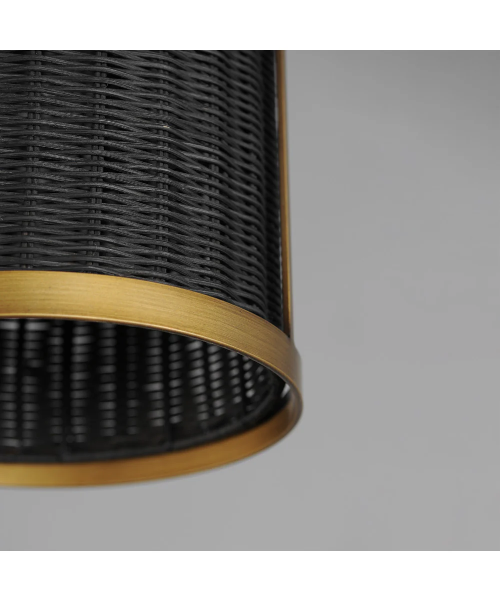 Rattan 1-Light Pendant Natural Aged Brass - Image 6