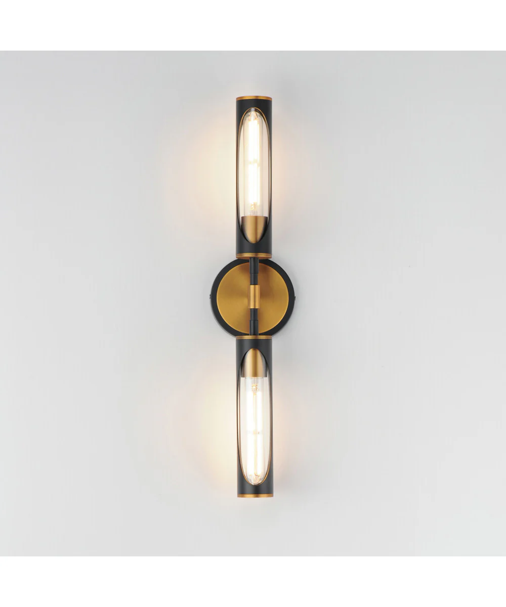 Regent 2-Light Bath Vanity Black / Antique Brass - Image 3