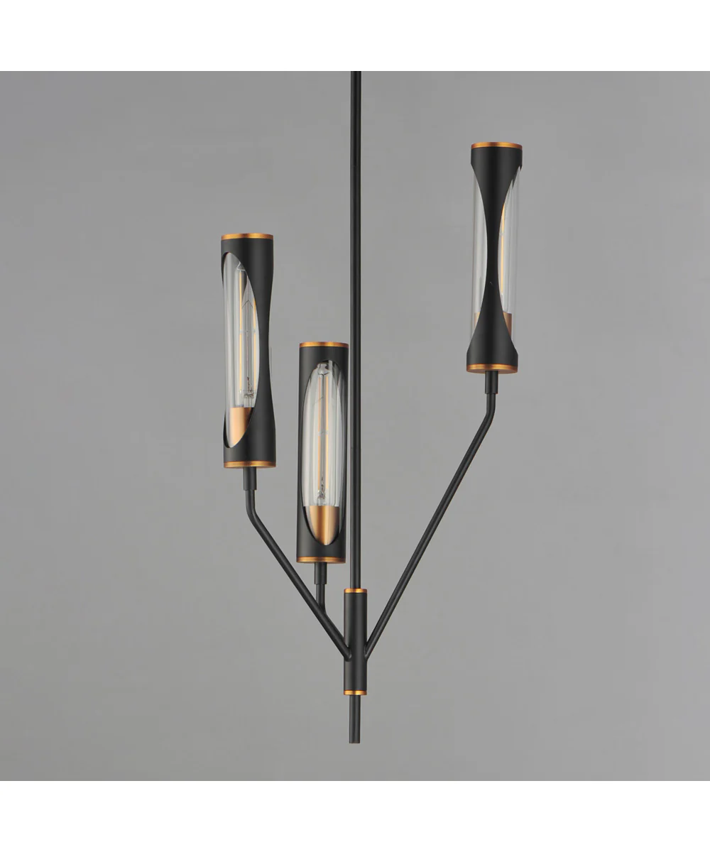 Regent 3-Light Pendant Black / Antique Brass - Image 2