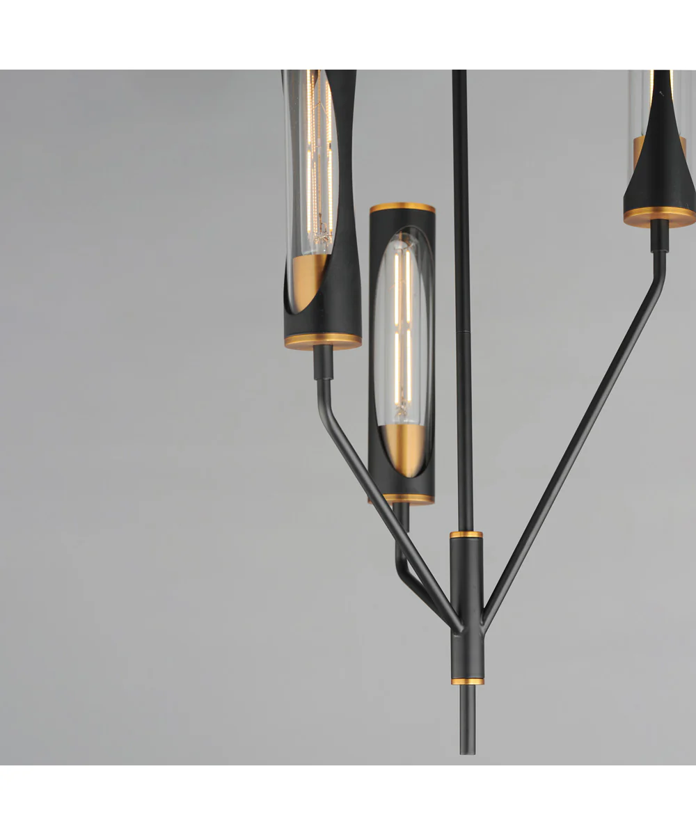Regent 3-Light Pendant Black / Antique Brass - Image 4
