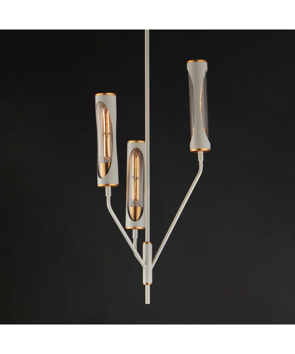 Regent 3-Light Pendant Light French Gray / Natural Aged Brass - Image 3