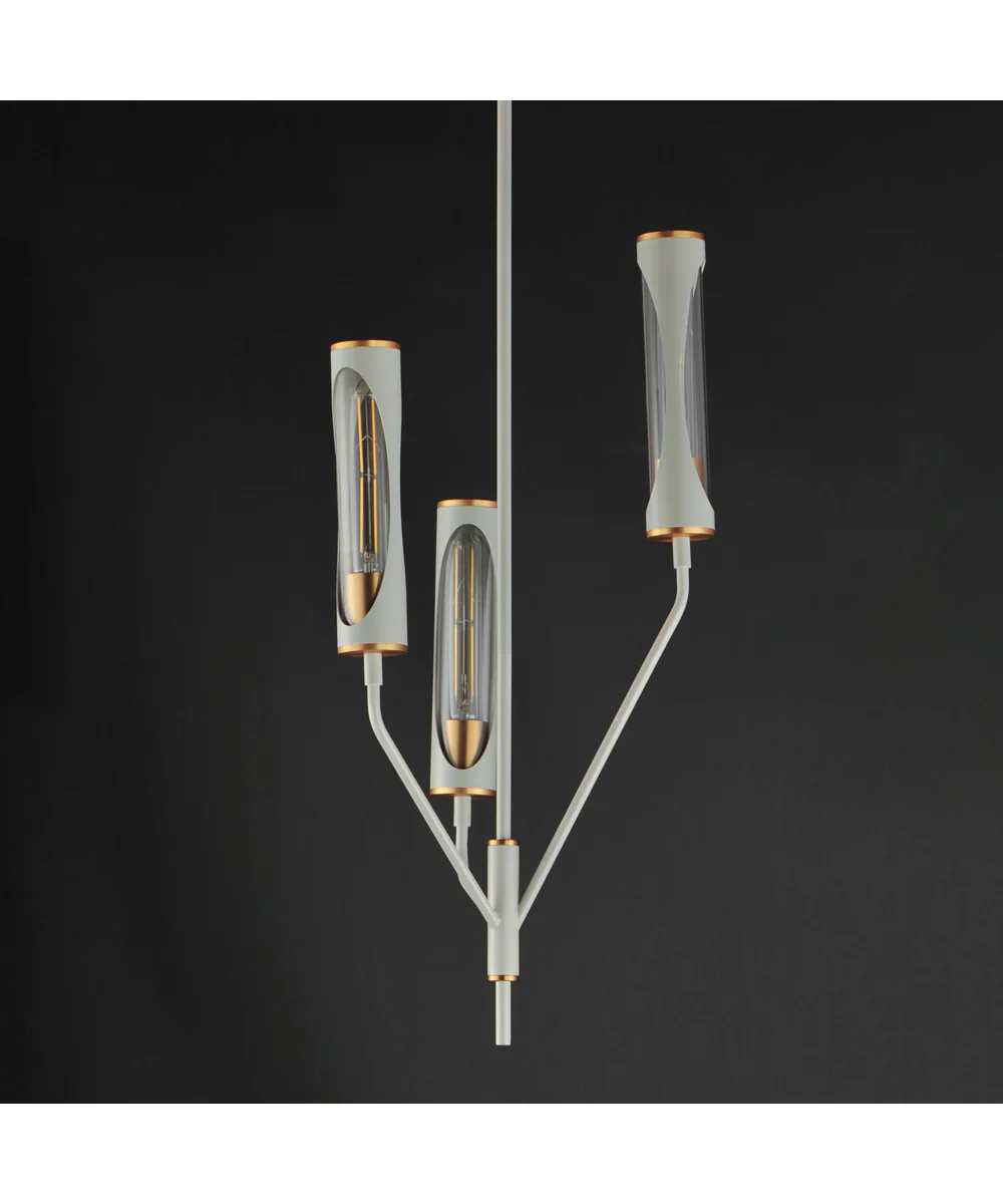 Regent 3-Light Pendant Light French Gray / Natural Aged Brass - Image 4