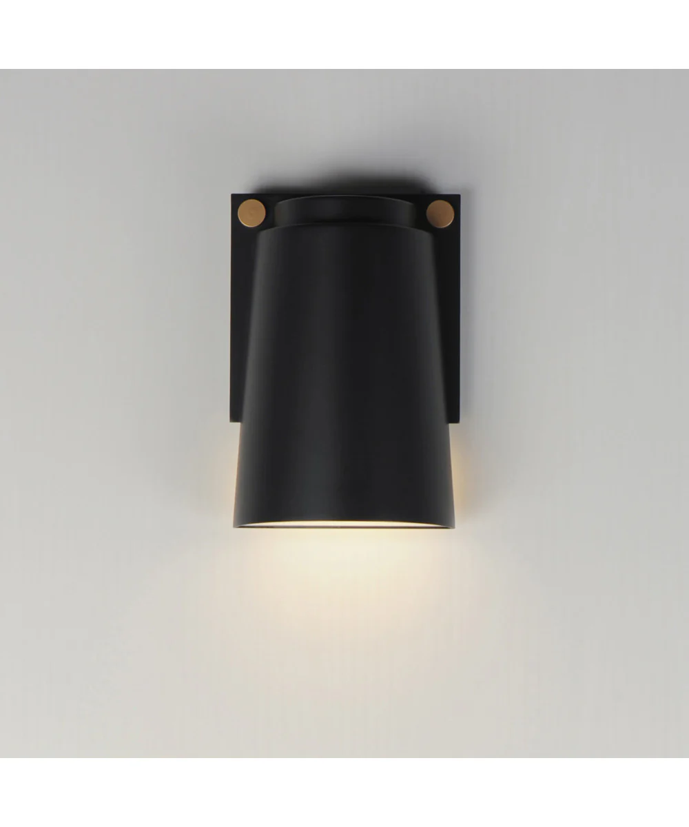 Rivet VX LED Outdoor Sconce Black / Antique Brass - Image 4