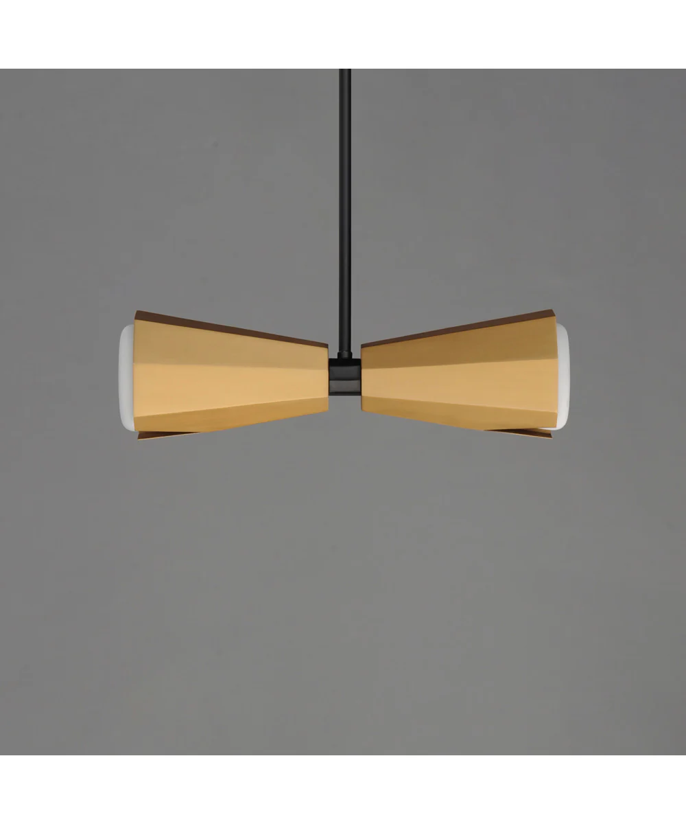 Rizzo 2-Light Pendant Black / Antique Brass - Image 2