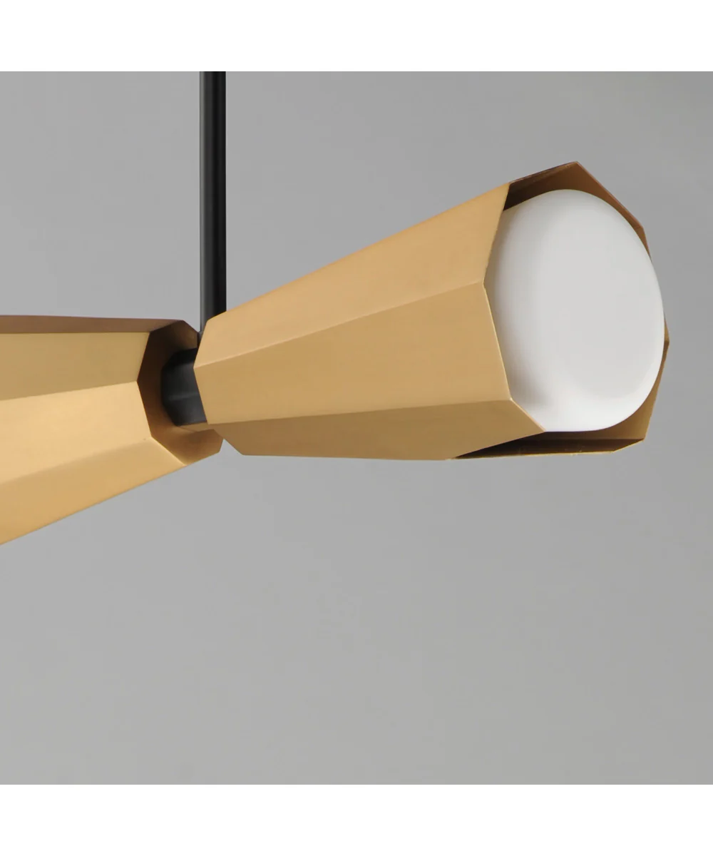 Rizzo 2-Light Pendant Black / Antique Brass - Image 4