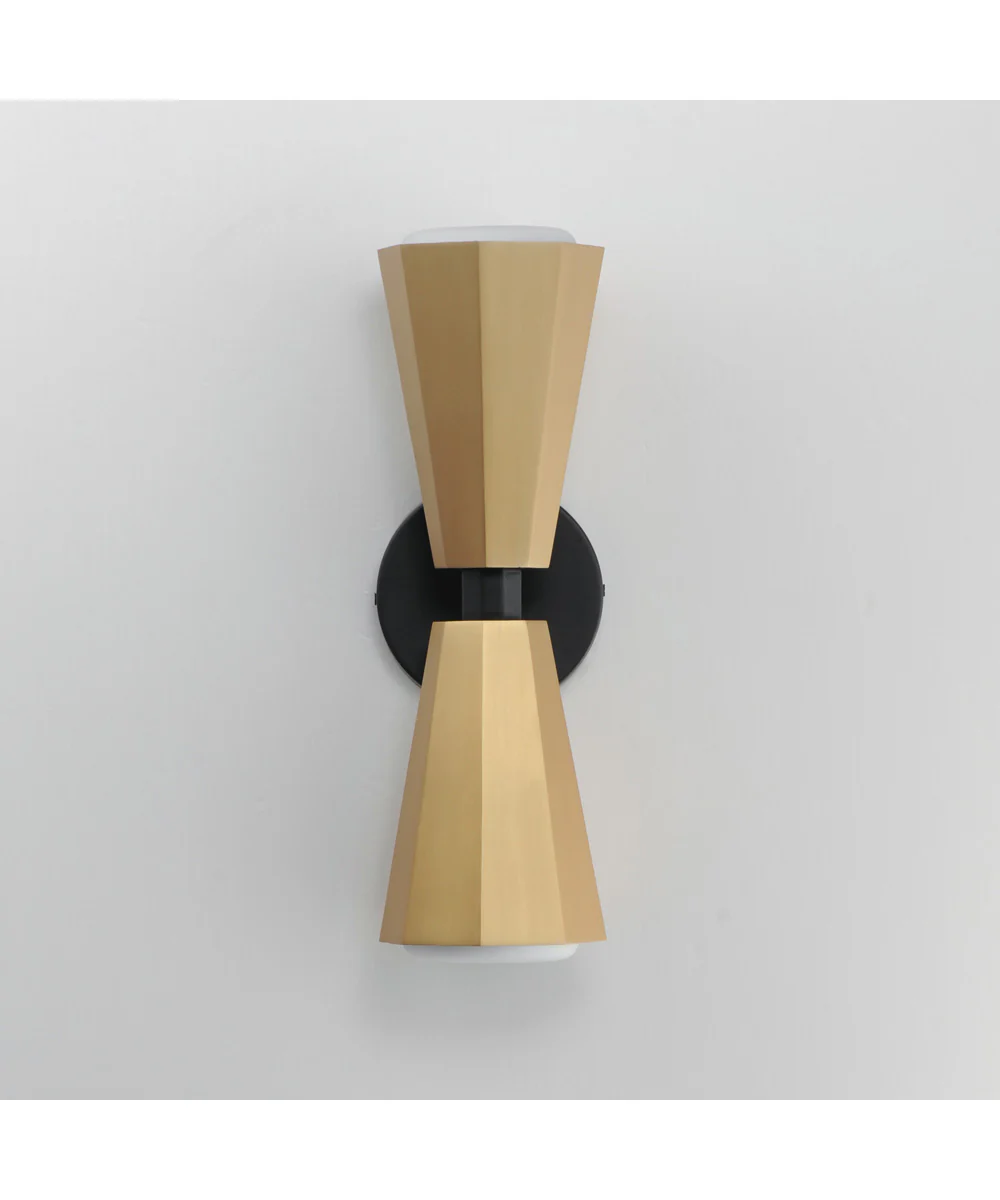Rizzo 2-Light Wall Sconce Black / Antique Brass - Image 2