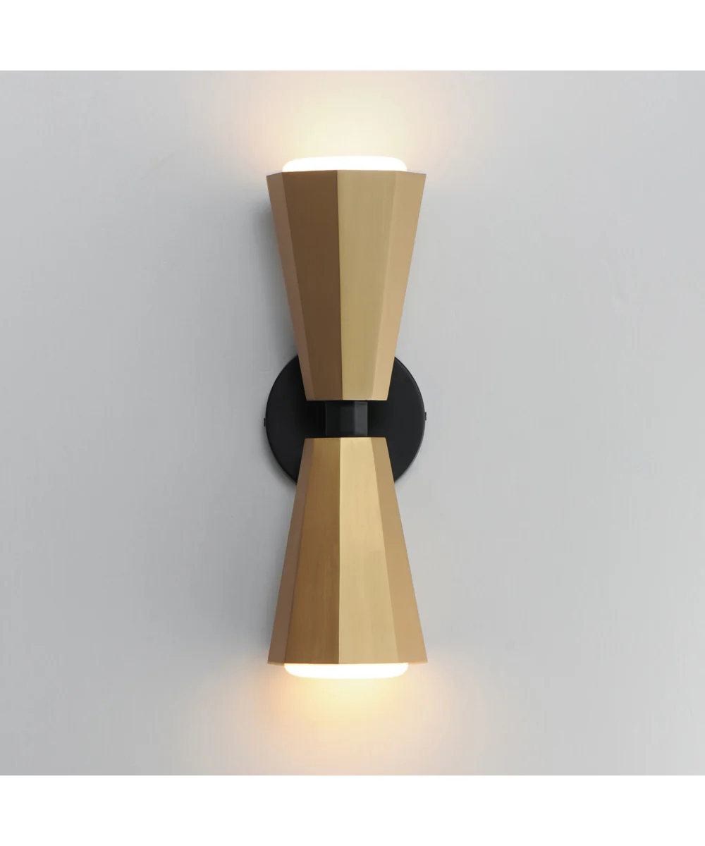 Rizzo 2-Light Wall Sconce Black / Antique Brass - Image 3