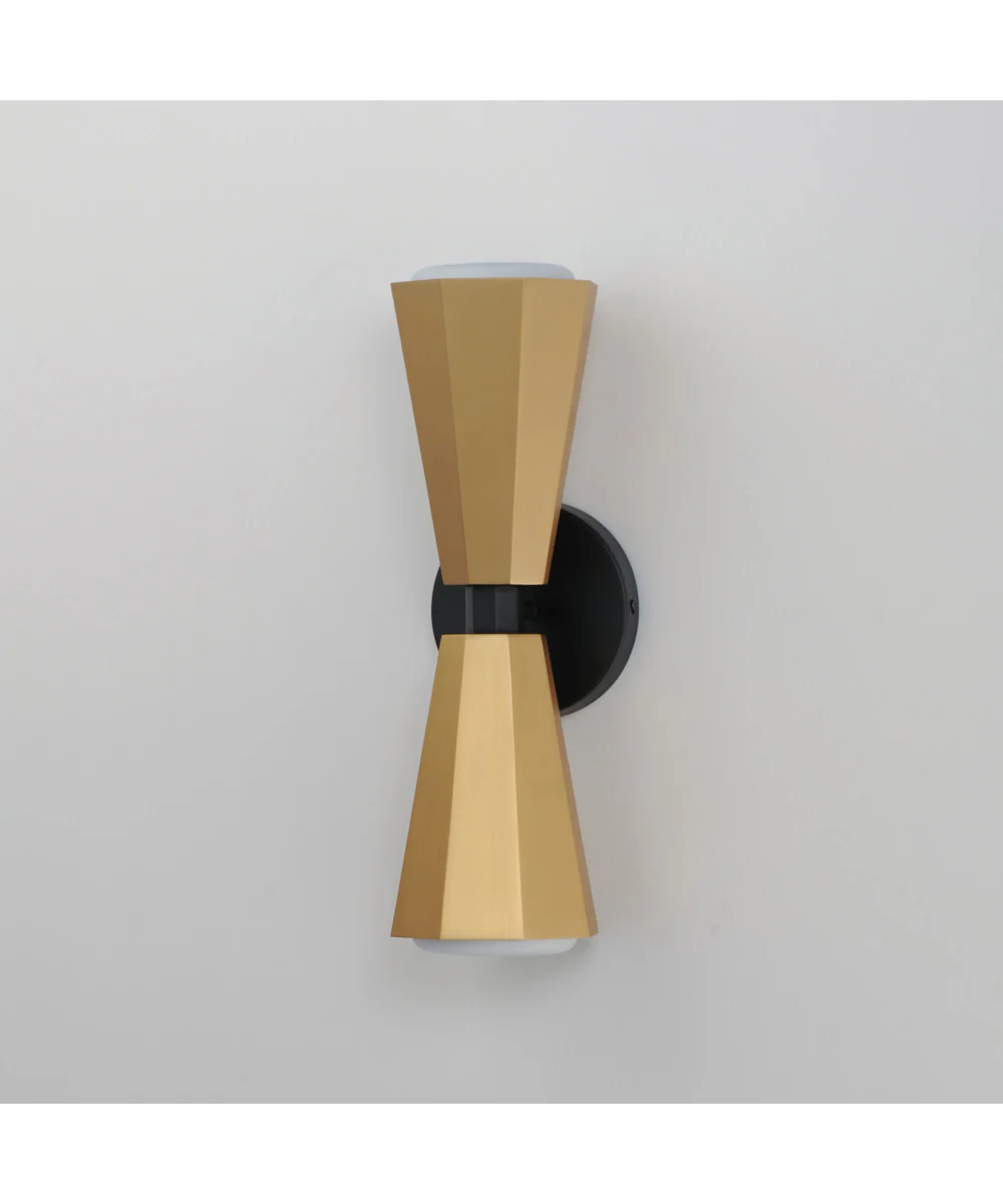 Rizzo 2-Light Wall Sconce Black / Antique Brass - Image 4