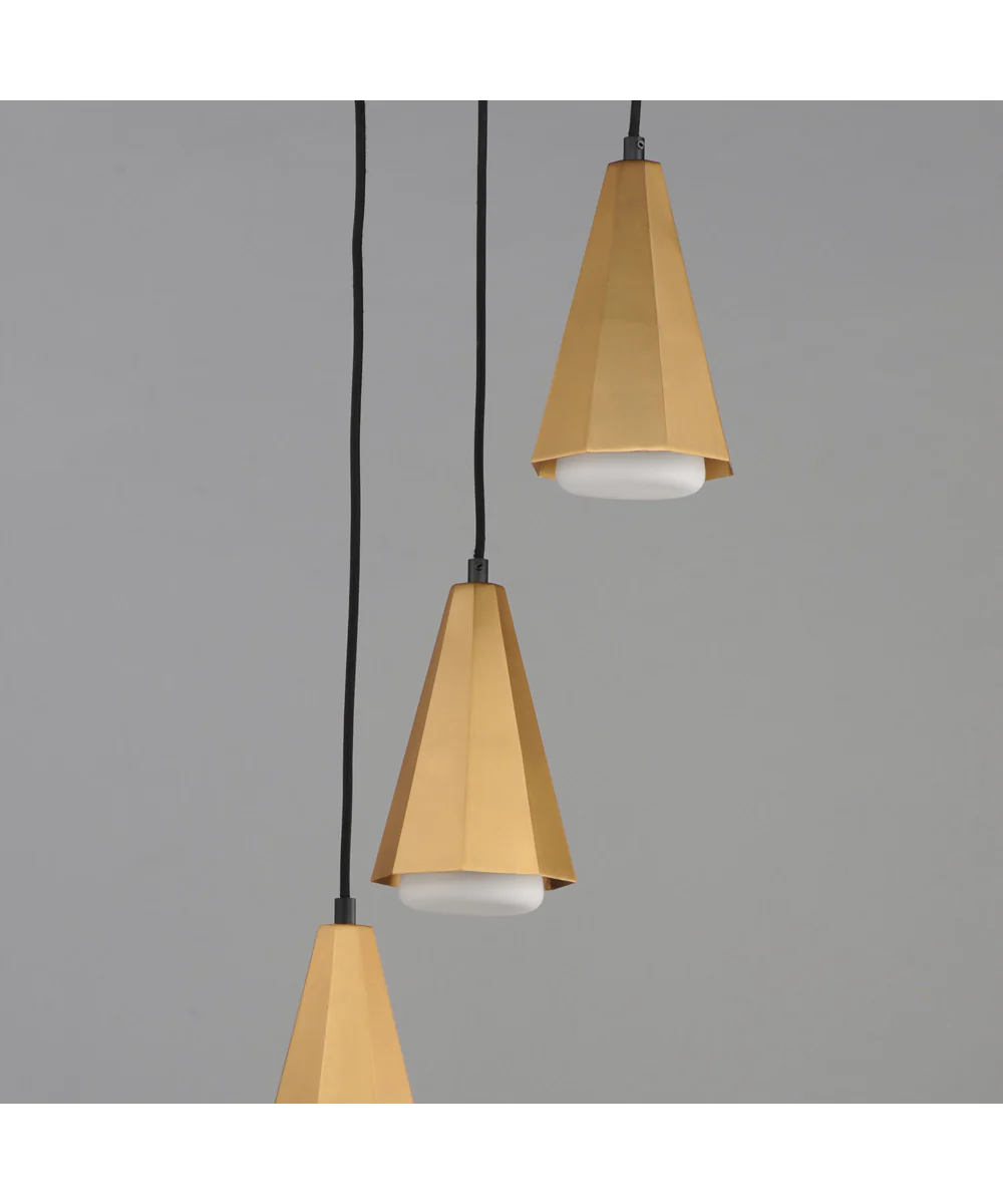 Rizzo 3-Light Pendant Black / Antique Brass - Image 3