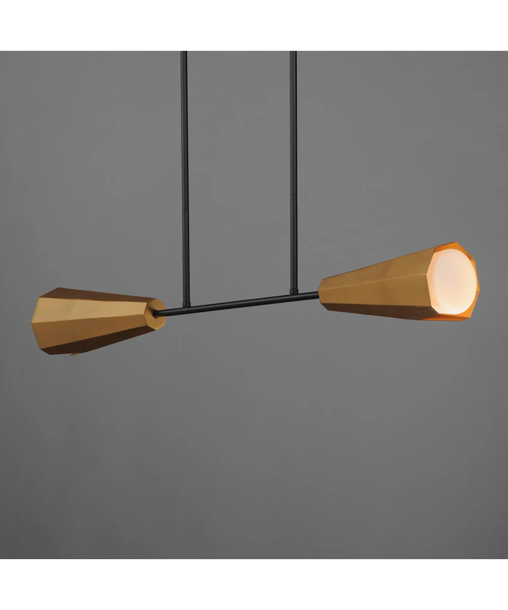 Rizzo Linear Pendant Black / Antique Brass - Image 2