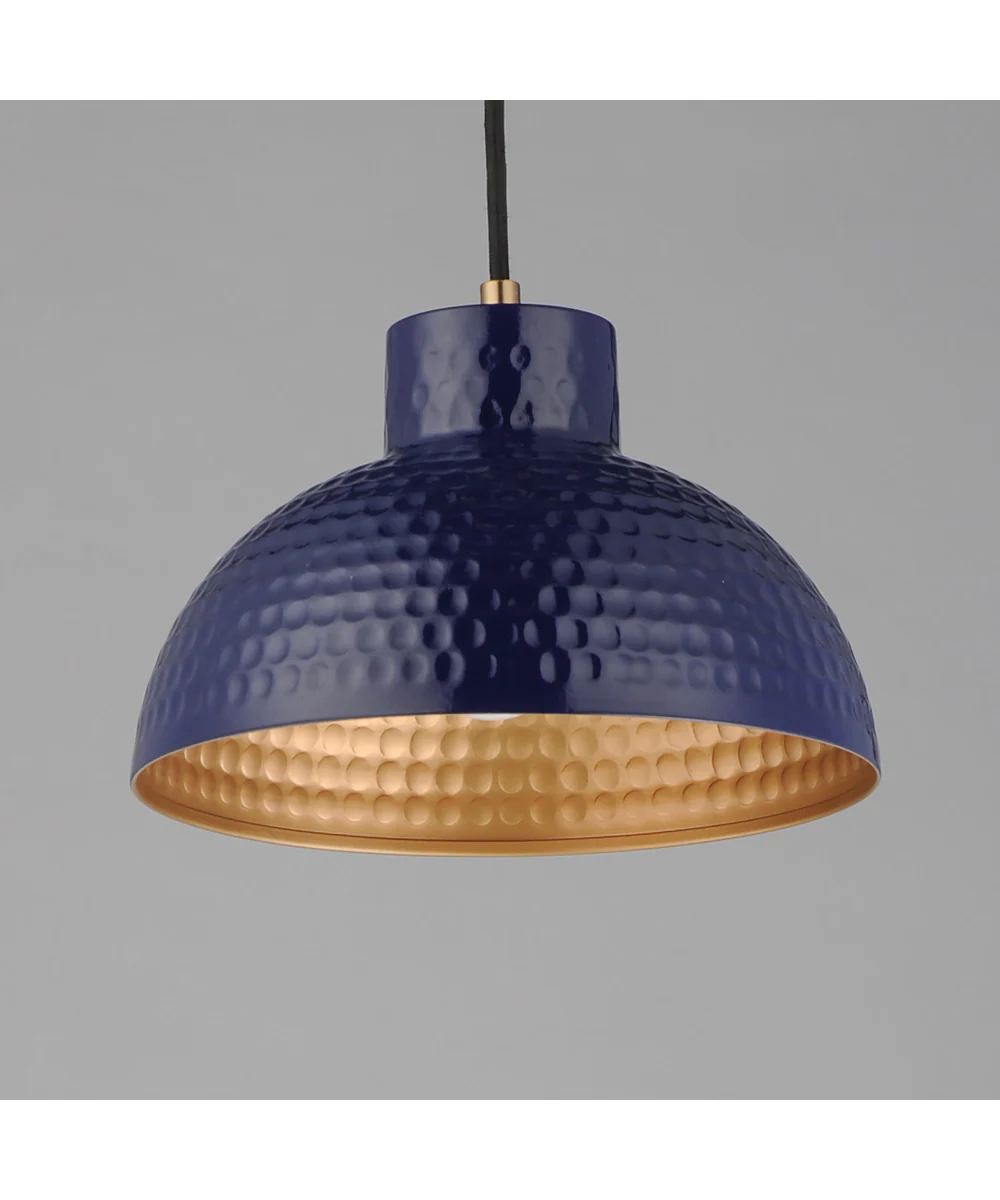 Rockport 10 inch 1-Light Pendant Green / Natural Aged Brass - Image 2